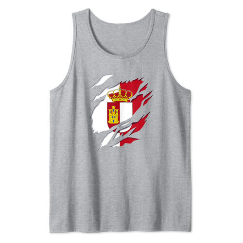 comprar en amazon camiseta sin mangas tank top comunidad española bandera castilla la mancha españa escudo de armas manchego