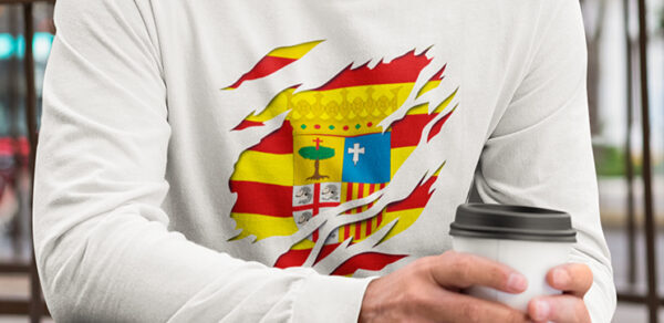 aragon bandera y escudo de armas sudadera camisa manga larga