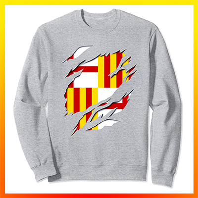 comprar en amazon bandera ciudad de barcelona cataluña sudadera manga larga sweatshirt