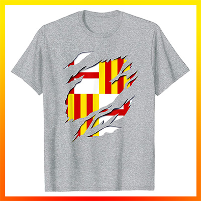 comprar en amazon bandera y escudo ciudad de barcelona españa camiseta manga corta t shirt