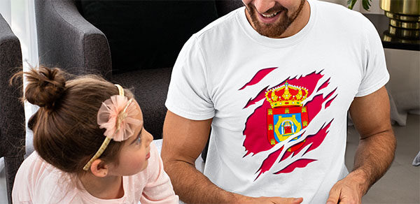 comprar en amazon bandera y escudo ciudad de ciudad real castilla la mancha camiseta manga corta t shirt