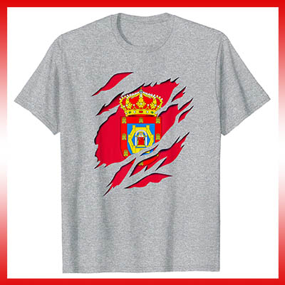 comprar en amazon bandera y escudo ciudad de ciudad real españa camiseta manga corta t shirt