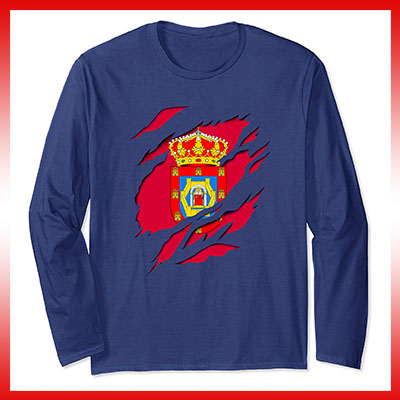 comprar en amazon bandera y escudo ciudad de ciudad real españa camiseta manga larga shirt