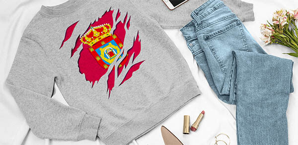 comprar en amazon bandera y escudo ciudad de ciudad real españa sudadera manga larga sweatshirt