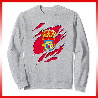 comprar en amazon bandera y escudo ciudad de ciudad real españa sudadera manga larga sweatshirt