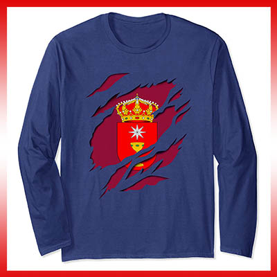 comprar en amazon bandera y escudo ciudad de cuenca españa camiseta manga larga shirt