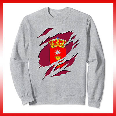 comprar en amazon bandera y escudo ciudad de cuenca españa sudadera manga larga sweatshirt