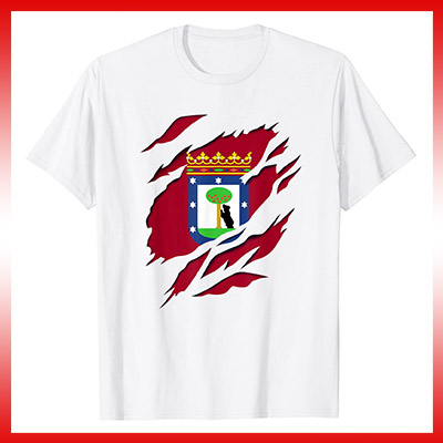 comprar en amazon bandera y escudo ciudad de madrid españa camiseta manga corta t shirt