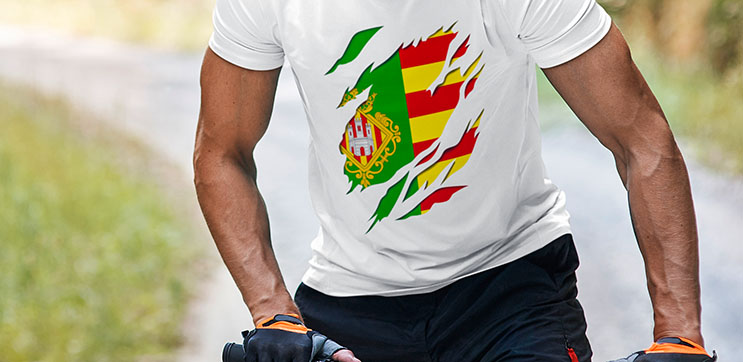 comprar en amazon bandera y escudo de la ciudad provincia de castellon camiseta manga corta t shirt