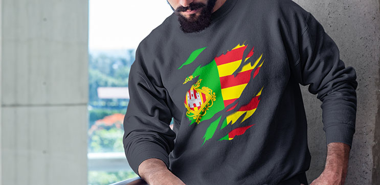 comprar en amazon bandera y escudo de la provincia ciudad de castellon sudadera manga larga sweatshirt