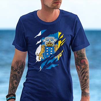 comprar en amazon bandera y escudo islas canarias camiseta manga corta t shirt hombre