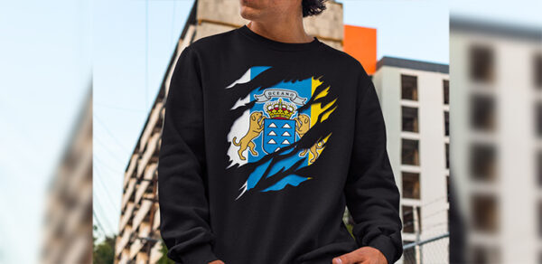 bandera y escudo islas canarias sudadera negra manga larga unisex comprar en amazon