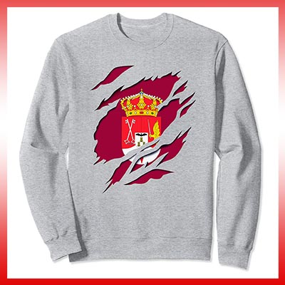 comprar en amazon bandera y escudo provincia de albacete sudadera manga larga sweatshirt