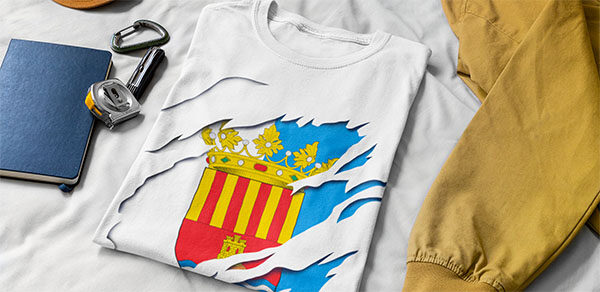 bandera y escudo provincia de alicante camiseta manga corta t shirt