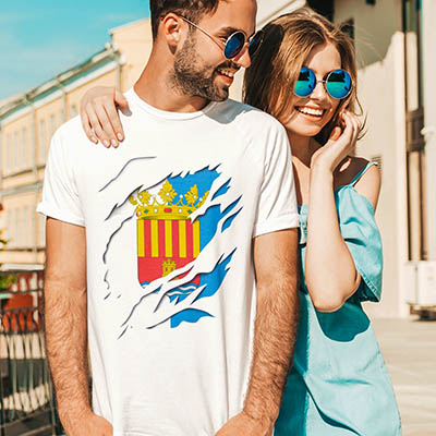 comprar en amazon bandera y escudo provincia de alicante camiseta manga corta t shirt pareja