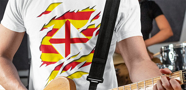 comprar online bandera y escudo provincia de barcelona españa camiseta manga corta t shirt