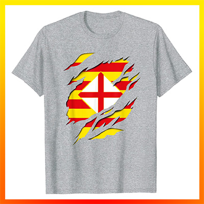 comprar online bandera y escudo provincia de barcelona españa camiseta manga corta t shirt