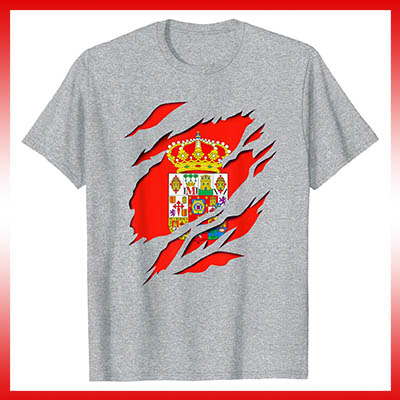 comprar en amazon bandera y escudo provincia de ciudad real camiseta manga corta t shirt