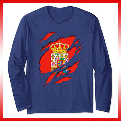 comprar en amazon bandera y escudo provincia de ciudad real camiseta manga larga shirt