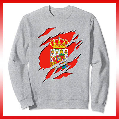 comprar en amazon bandera y escudo provincia de ciudad real sudadera manga larga sweatshirt