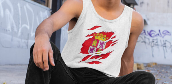 castilla leon bandera y escudo tank top camiseta sin mangas españa