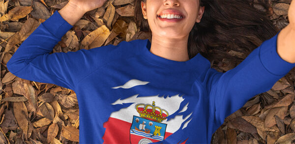 sudadera camisa manga larga bandera de cantabria y escudo de armas españa comunidad española