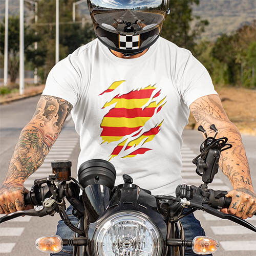 comprar en amazon escudo y bandera de cataluña senyera señera t shirt camiseta manga corta hombre