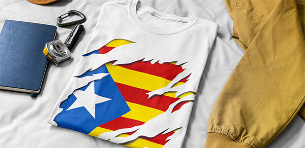 comprar en amazon estelada blava bandera independentista catalana efecto rasgado 3d camiseta manga corta