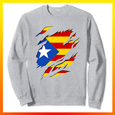 comprar en amazon estelada blava bandera independentista catalana efecto rasgado 3d sudadera