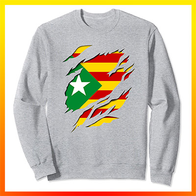 comprar en amazon estelada verde ecologista bandera independentista catalana efecto rasgado 3d sudadera