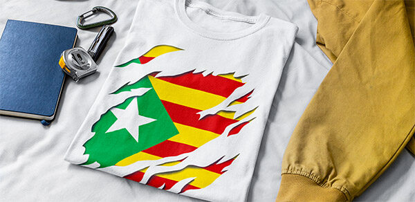 comprar online estelada verde verda ecologista bandera independentista catalana efecto rasgado 3d camiseta manga corta