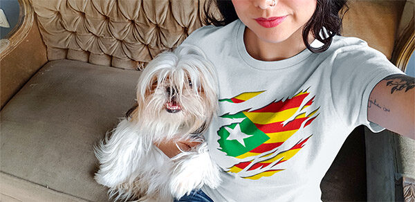 comprar en amazon estelada verde verda ecologista bandera independentista catalana efecto rasgado 3d camiseta manga corta