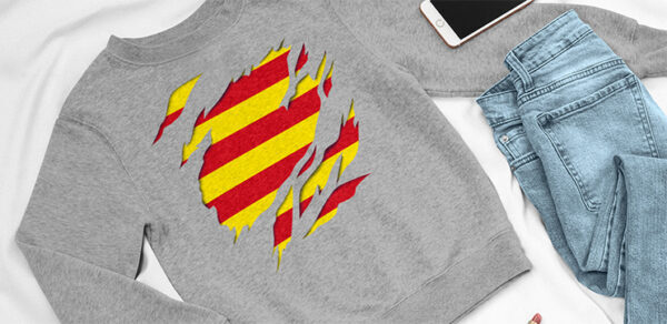 sudadera manga larga cataluña bandera señera senyera