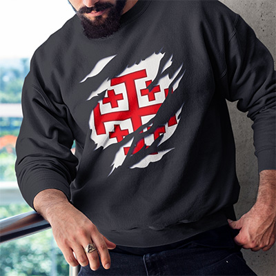 comprar en amazon bandera cruz santo sepulcro cruz de jerusalen caballeros templarios manga larga sweatshirt