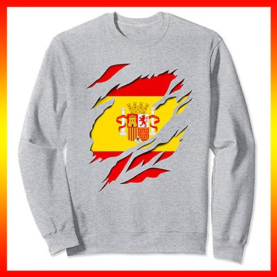 comprar en amazon bandera de españa y escudo primera republica española sudadera manga larga sweatshirt