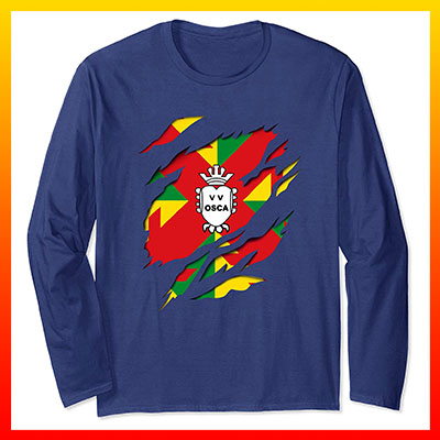 comprar online bandera y escudo ciudad de huesca aragon camiseta manga larga shirt