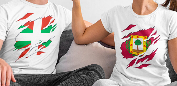 comprar amazon bandera y escudo vizcaya bizkaia pais vasco euskadi camiseta manga corta