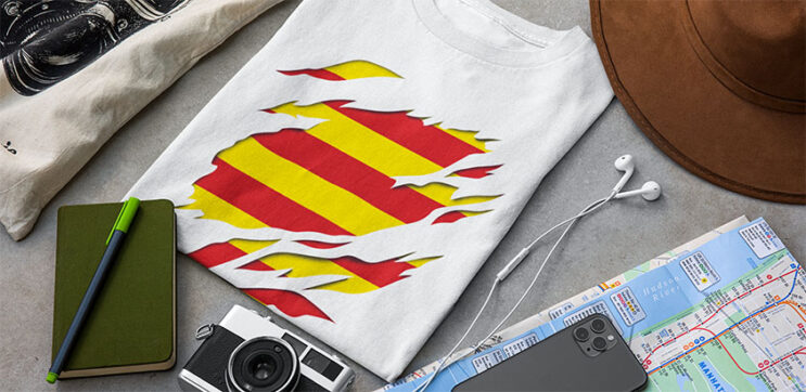 comprar amazon camiseta manga corta bandera cataluña catalunya señera senyera