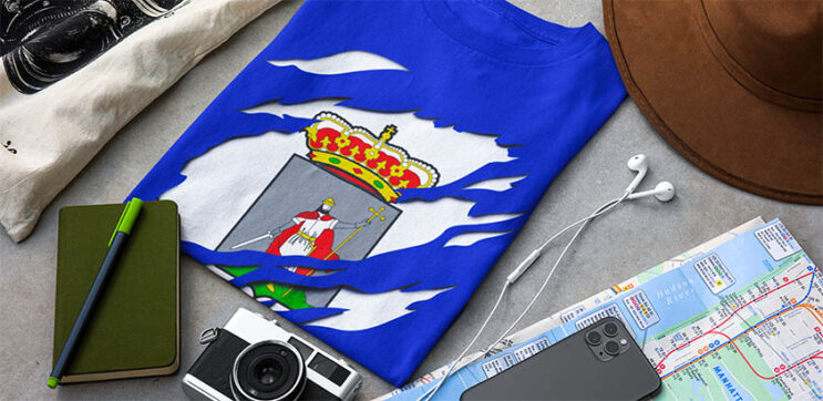 comprar online camiseta manga corta bandera ciudad gijon asturias