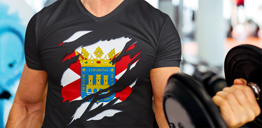 comprar oferta camiseta manga corta bandera ciudad logroño la rioja 