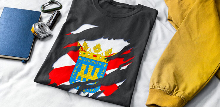 comprar online camiseta manga corta bandera ciudad logroño la rioja