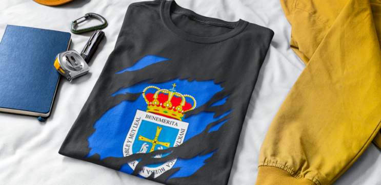 comprar online camiseta manga corta bandera ciudad oviedo asturias