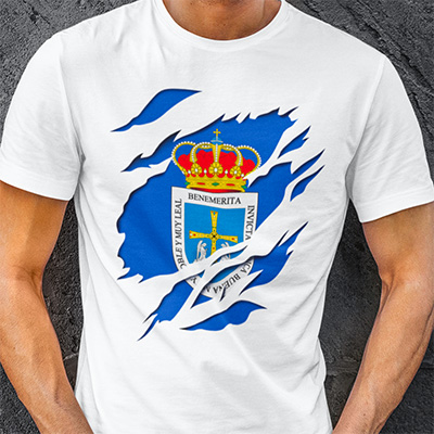 mejor precio camiseta manga corta bandera ciudad oviedo asturias