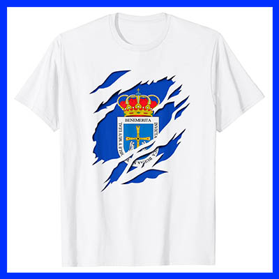 comprar en amazon camiseta manga corta bandera ciudad oviedo asturias