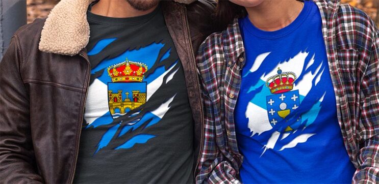 comprar amazon camiseta manga corta bandera ciudad pontevedra galicia