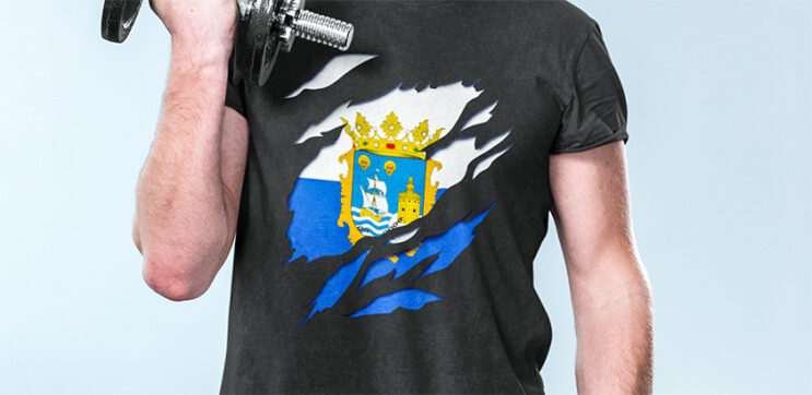 comprar online camiseta manga corta bandera ciudad santander cantabria