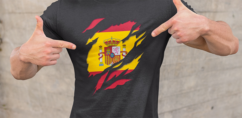 comprar en amazon online camiseta manga corta bandera de españa