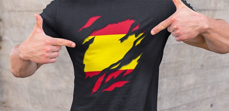 comprar online camiseta manga corta bandera de españa sin escudo rojigualda