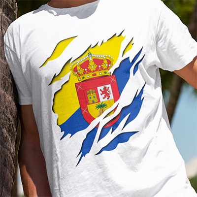 comprar en amazon camiseta manga corta bandera gran canaria