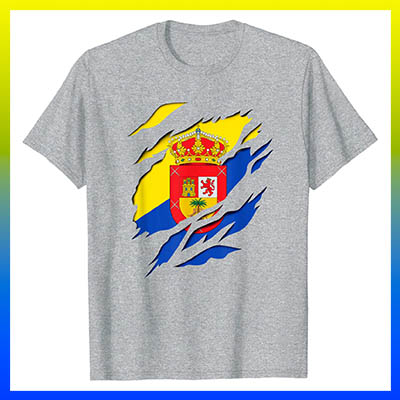 comprar en amazon camiseta manga corta bandera gran canaria